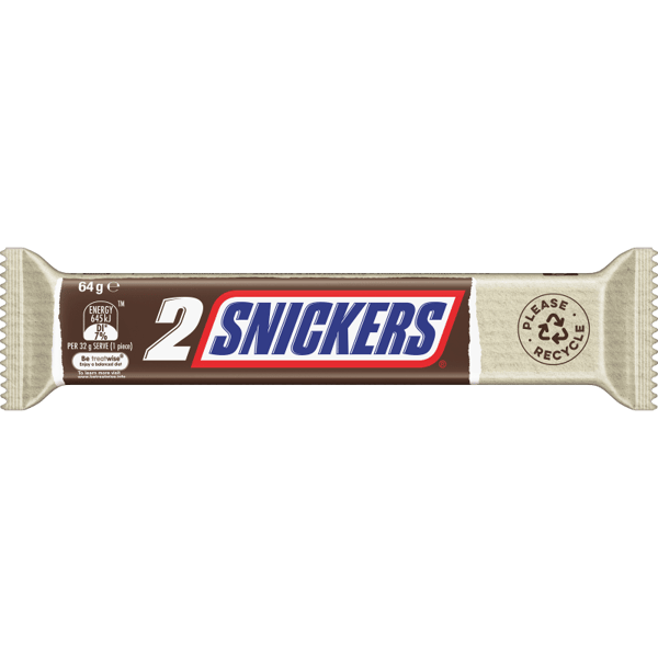 SNICKERS Chocolate Bar 2 Pack 64 g
