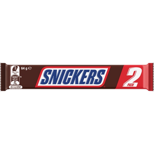 SNICKERS® Chocolate Bar 2 pack 64g